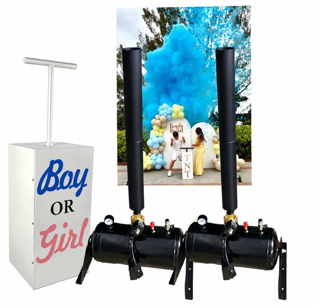 Boy or Girl gender reveal confetti cannon package